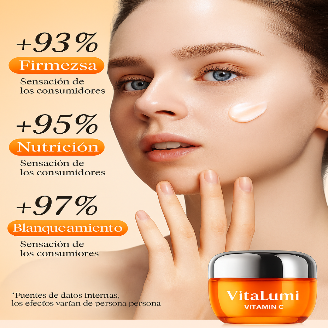 VitaLumi ® Crema Facial Blanqueadora Iluminadora 5 en 1 con Vitamina C Activa + Niacinamida – Piel Radiante en Cada Aplicación