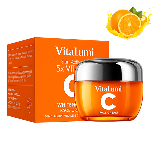 VitaLumi ®  Crema Facial Blanqueadora Iluminadora 5 en 1 con Vitamina C Activa + Niacinamida – Piel Radiante en Cada Aplicación