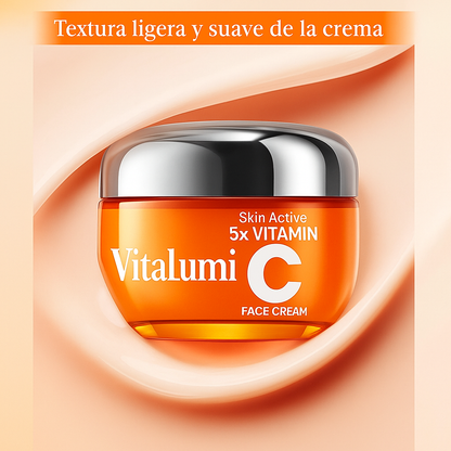 VitaLumi ®  Crema Facial Blanqueadora Iluminadora 5 en 1 con Vitamina C Activa + Niacinamida – Piel Radiante en Cada Aplicación