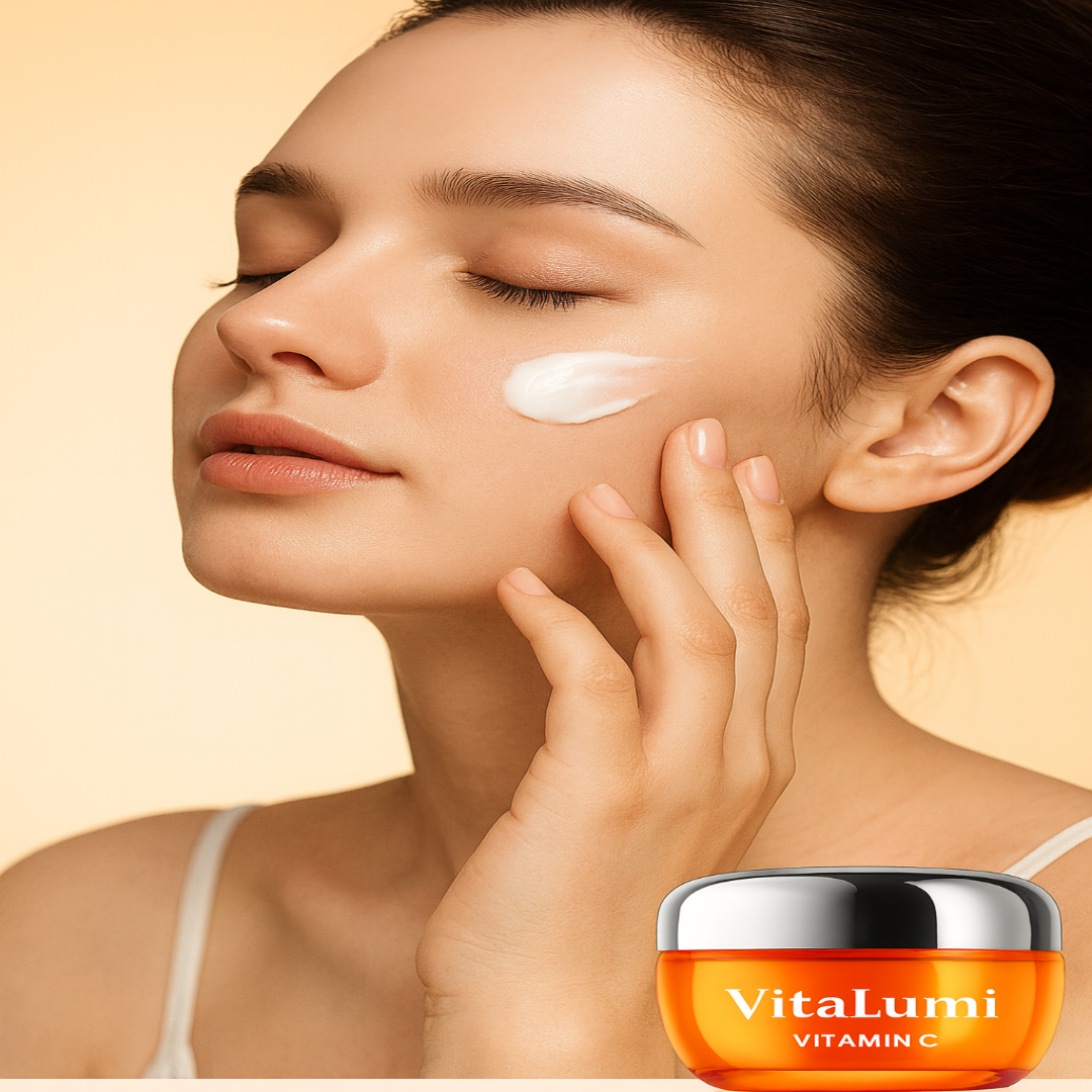 VitaLumi ®  Crema Facial Blanqueadora Iluminadora 5 en 1 con Vitamina C Activa + Niacinamida – Piel Radiante en Cada Aplicación