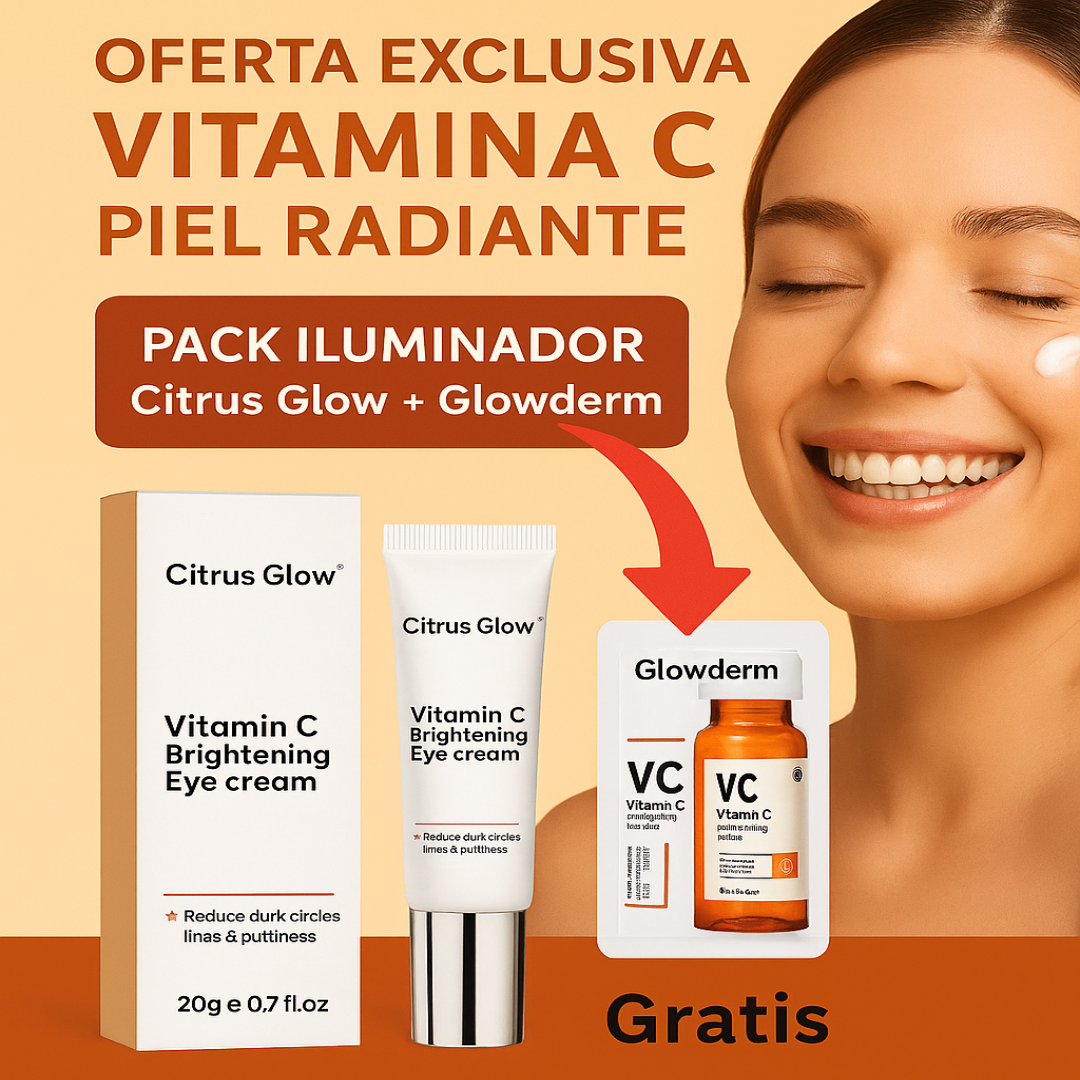 Citrus Glow ® Crema reafirmante   con Vitamina C + Glowderm  Mascarilla Blanqueadora  Gratis ¡¡